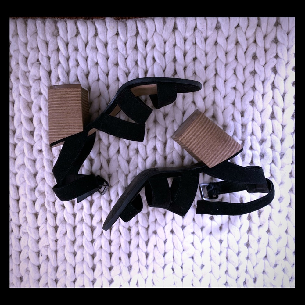 Strapped block heel